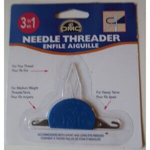 DMC 3-In-1 Needle Threader For Fine Medium & Heavy Threads